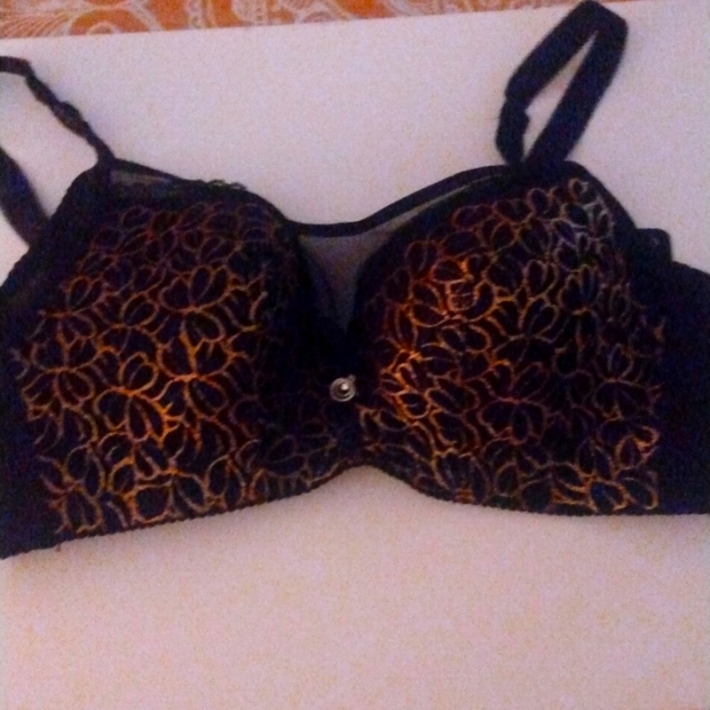 Black an gold bra